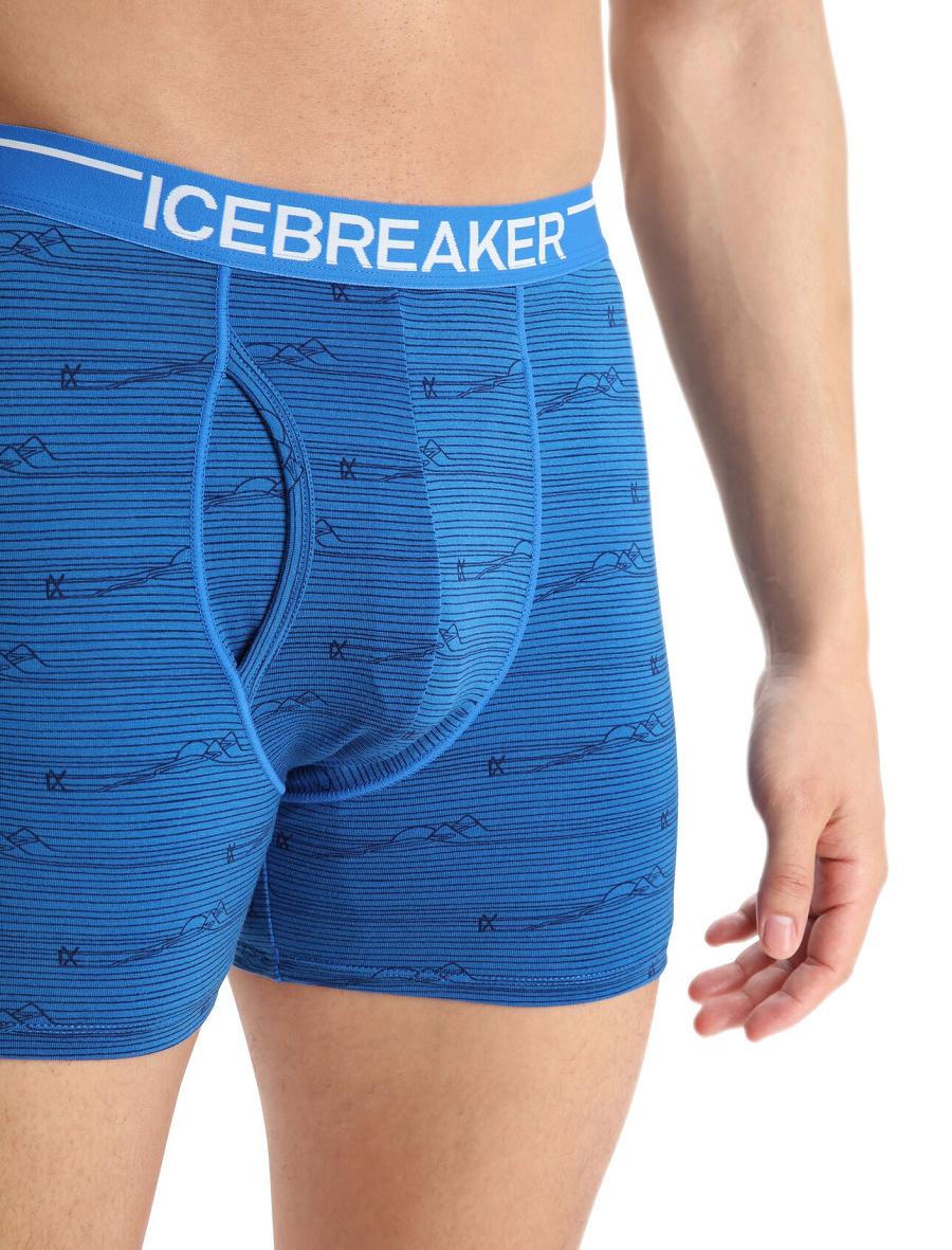 Bielizny Icebreaker Merino Anatomica Boxers With Fly Męskie Granatowe | PL 1643AHKP